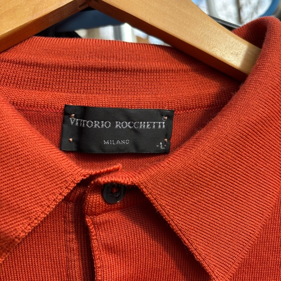 VITTORIO ROCCHETTI—Milano—Burnt Orange Pullover Polo—Men’s M—Wool Blend—USA Made - Picture 3 of 10
